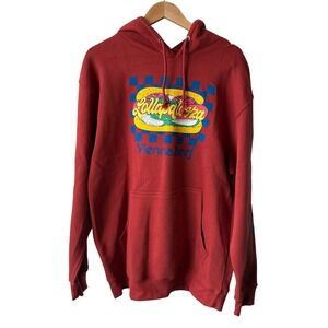 Lollapalooza Vienna Beef Hoodie Red Graphic Sweatshirt Mens Large